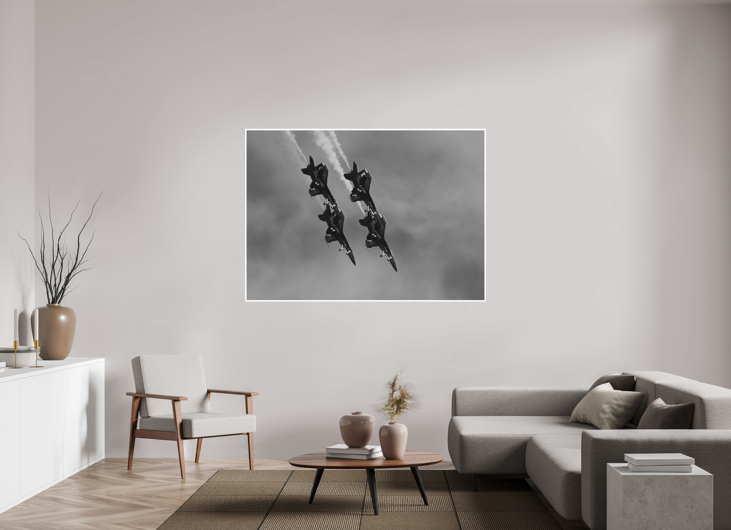 65.8 x 47″, Ilford B&W Photo Print Under Acrylic Glass Blue Angels #8