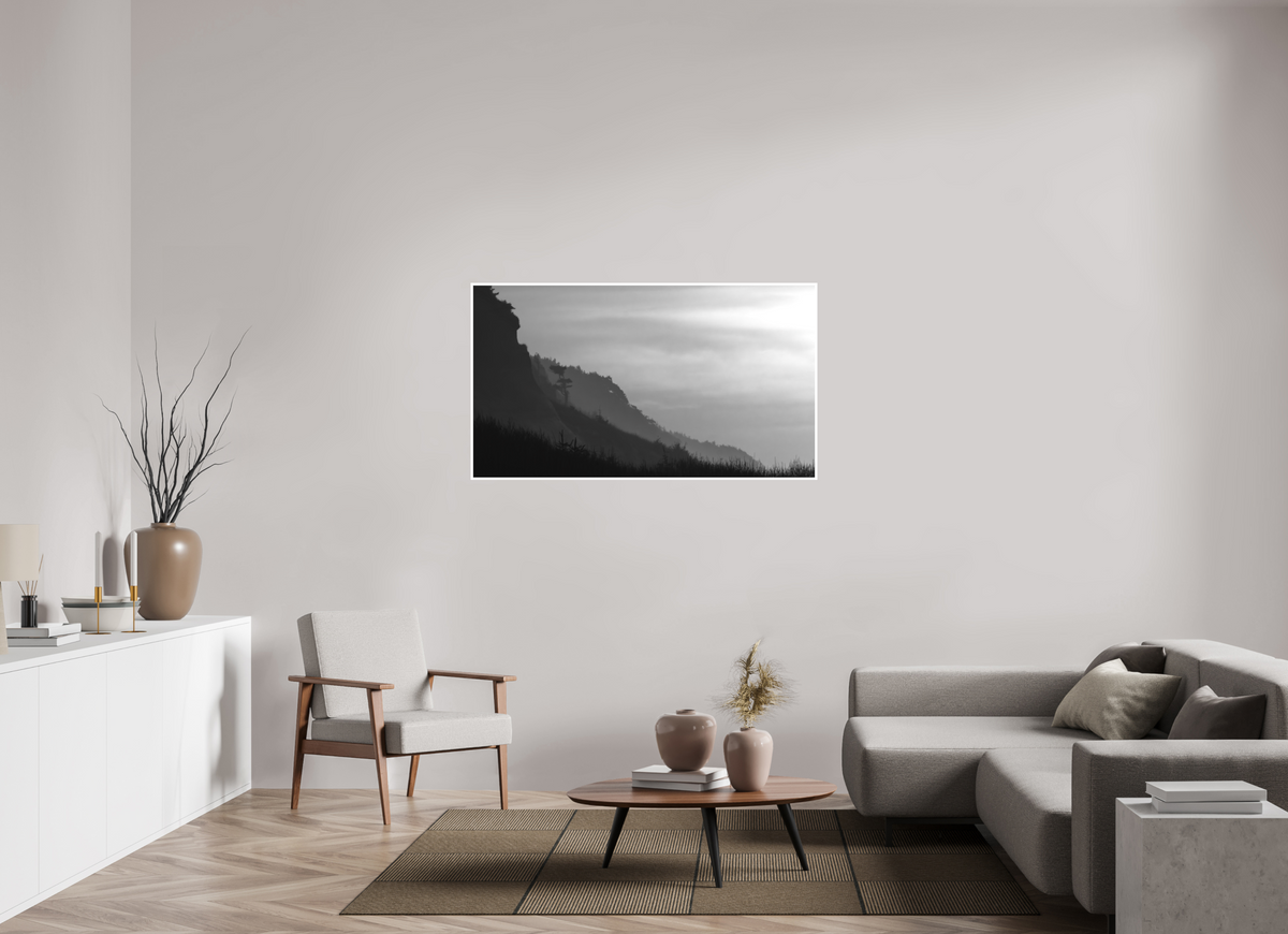 55 x 30.9″, Ilford B&W Photo Print Under Acrylic Glass PNW Landscape #1