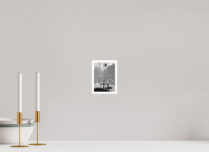 4 x 5.6″, Ilford B&W Photo Print Under Acrylic Glass Mission San Jose de Tumacacori #2