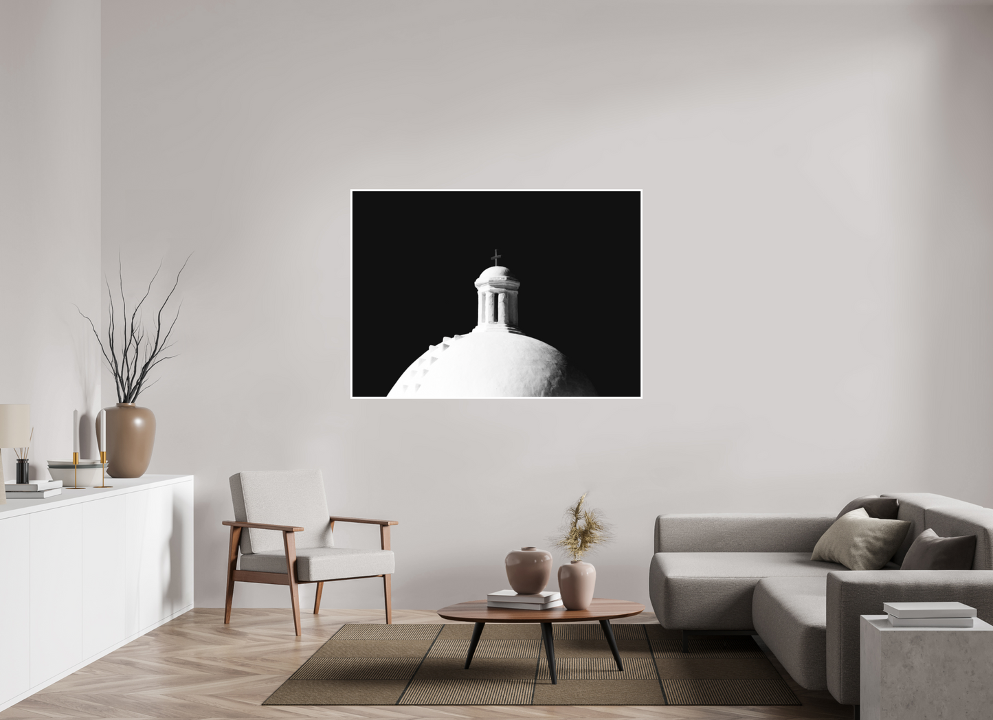 60.2 x 43″, Ilford B&W Photo Print Under Acrylic Glass Mission San Jose de Tumacacori #1