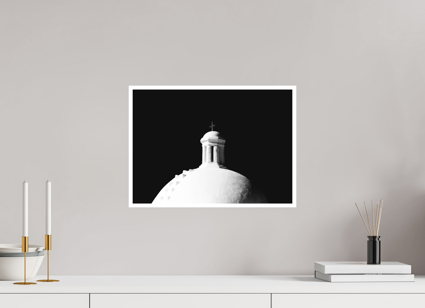 16.8 x 12″, Ilford B&W Photo Print Under Acrylic Glass Mission San Jose de Tumacacori #1
