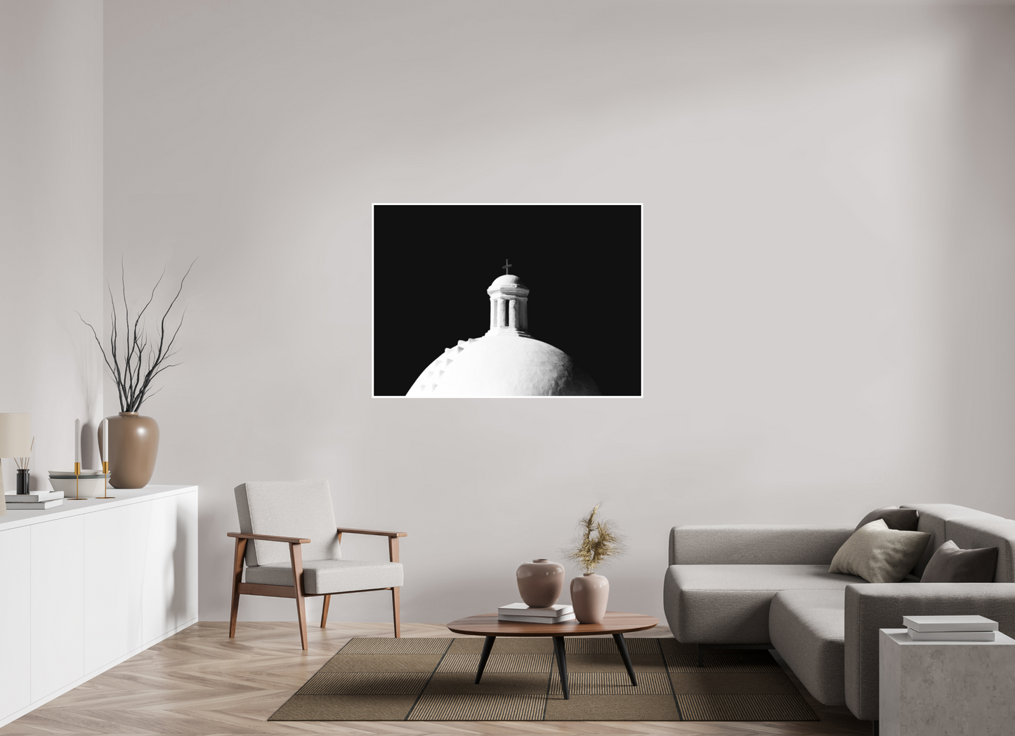 54.6 x 39″, Ilford B&W Photo Print Under Acrylic Glass Mission San Jose de Tumacacori #1