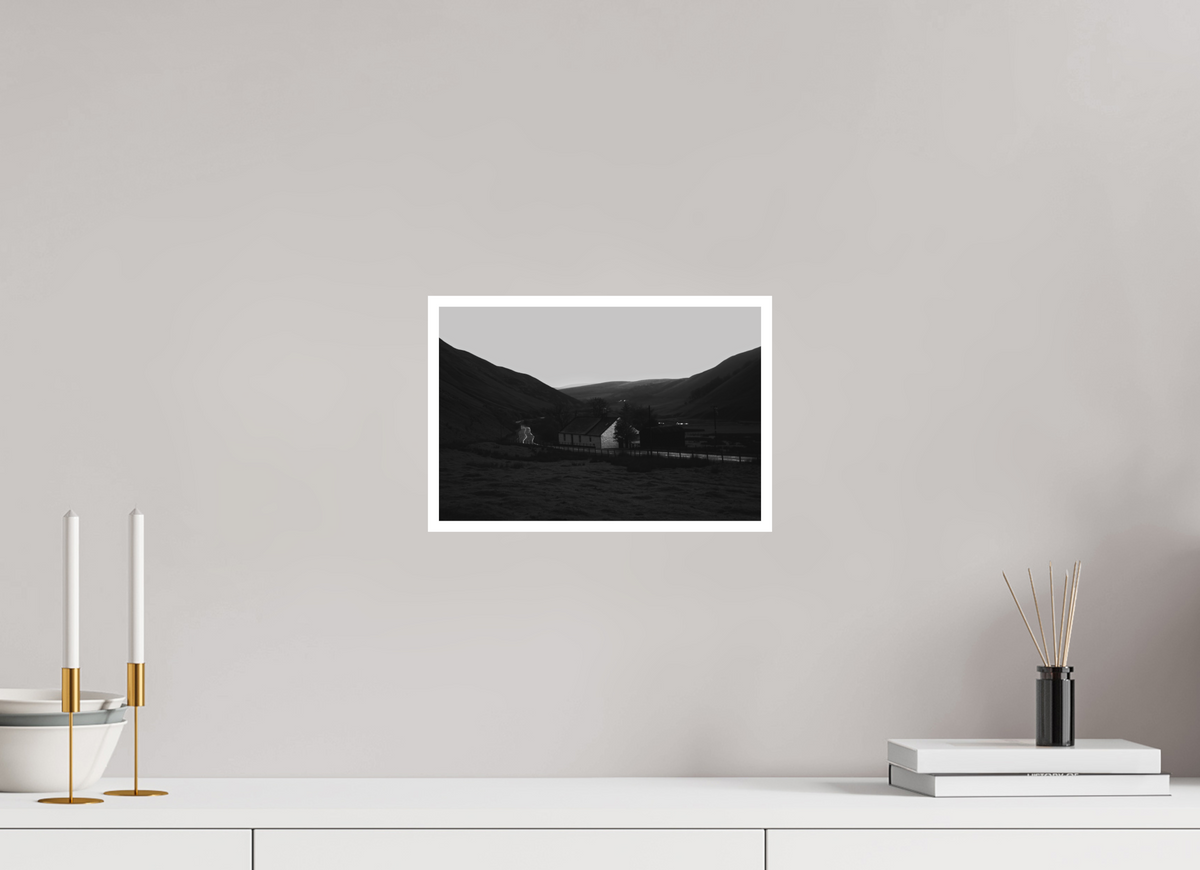 12 x 8″, Ilford B&W Photo Print Under Acrylic Glass Dalveen Pass Cottage