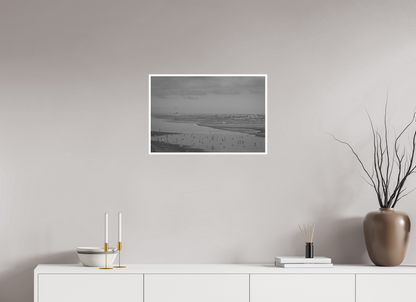24 x 16″, Ilford B&W Photo Print Under Acrylic Glass Pipers on the Shore #1