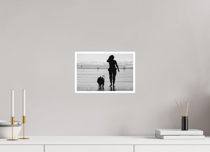 12 x 8″, Ilford B&W Photo Print Under Acrylic Glass Companions at the Beach