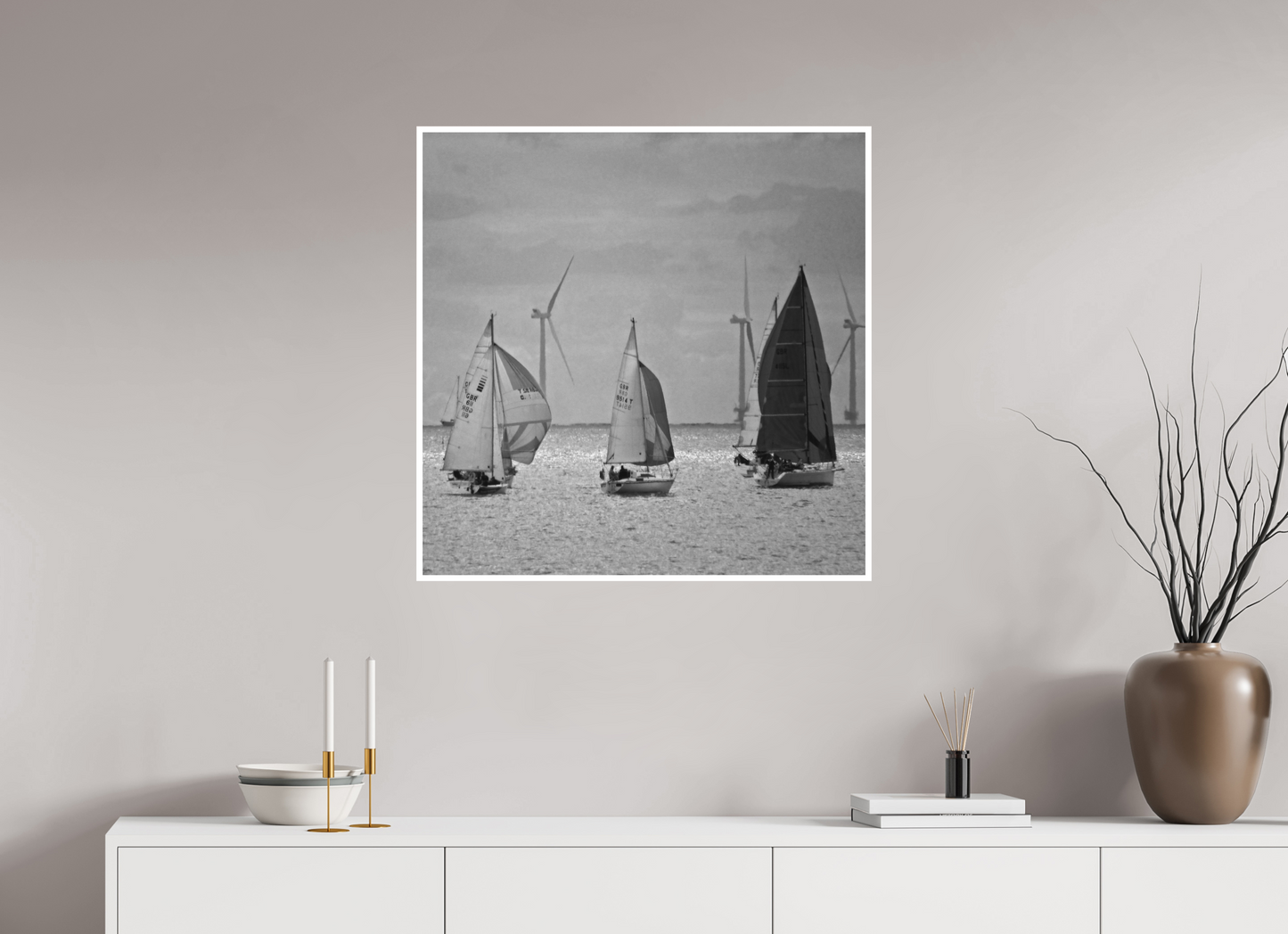 30 x 30″, Ilford B&W Photo Print Under Acrylic Glass Wind Power #1