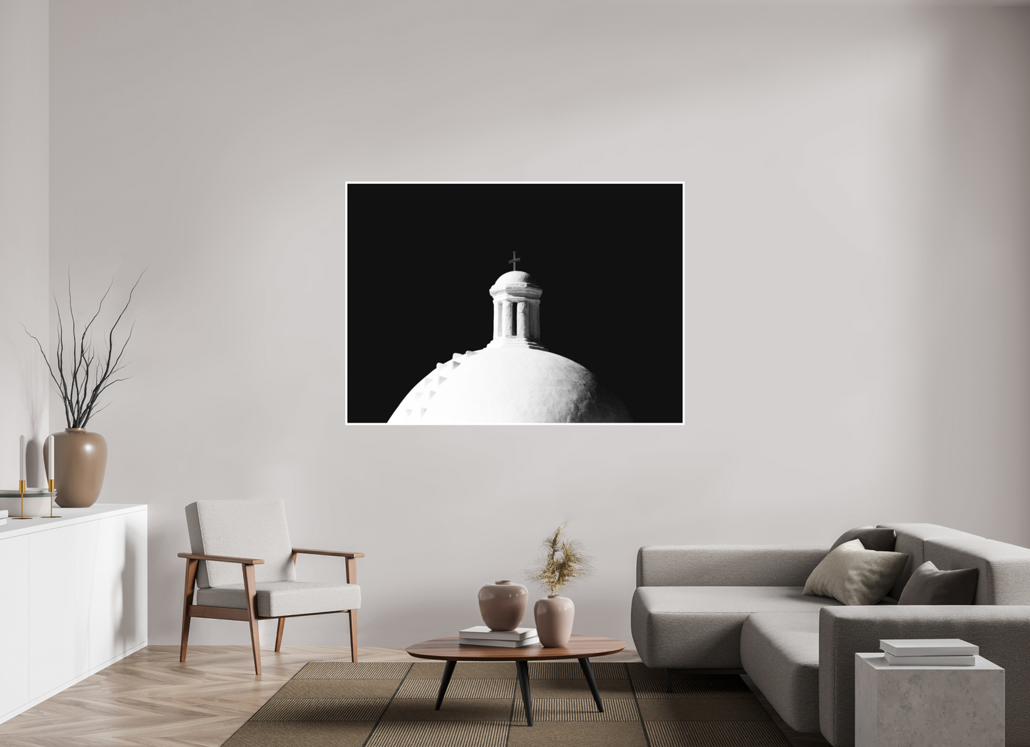 65.8 x 47″, Ilford B&W Photo Print Under Acrylic Glass Mission San Jose de Tumacacori #1