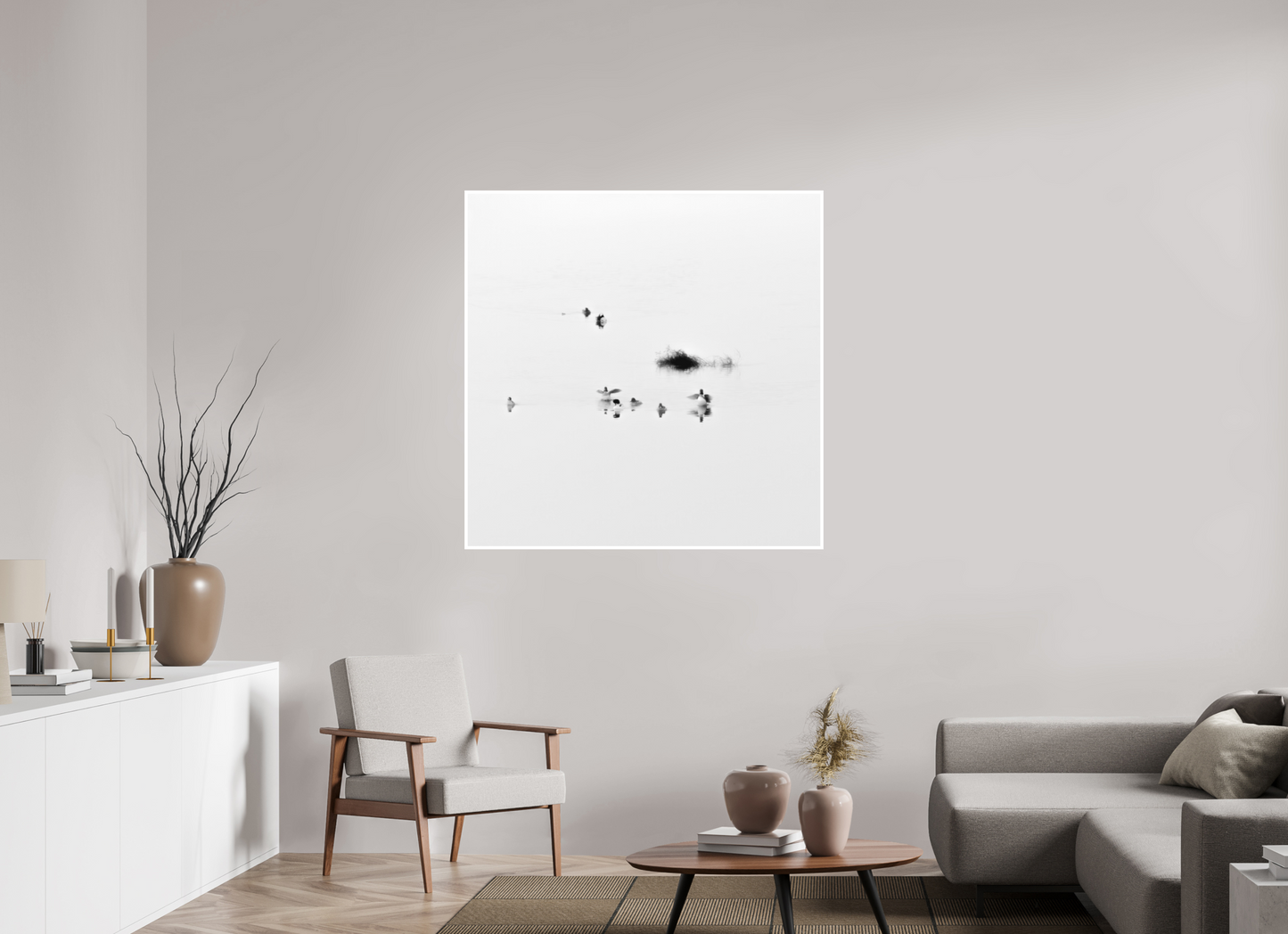 45 x 45″, Ilford B&W Photo Print Under Acrylic Glass The Gathering