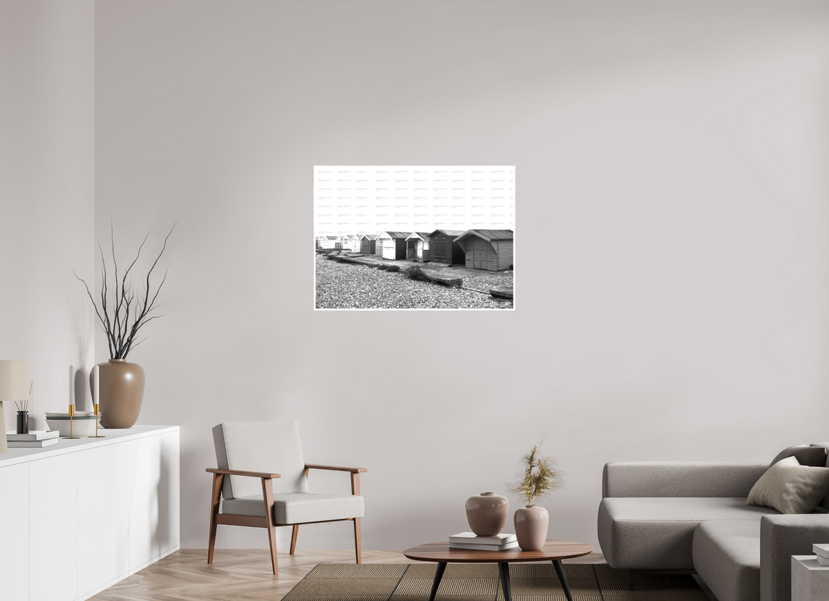 39.2 x 28″, Fine Art Print Beach Huts