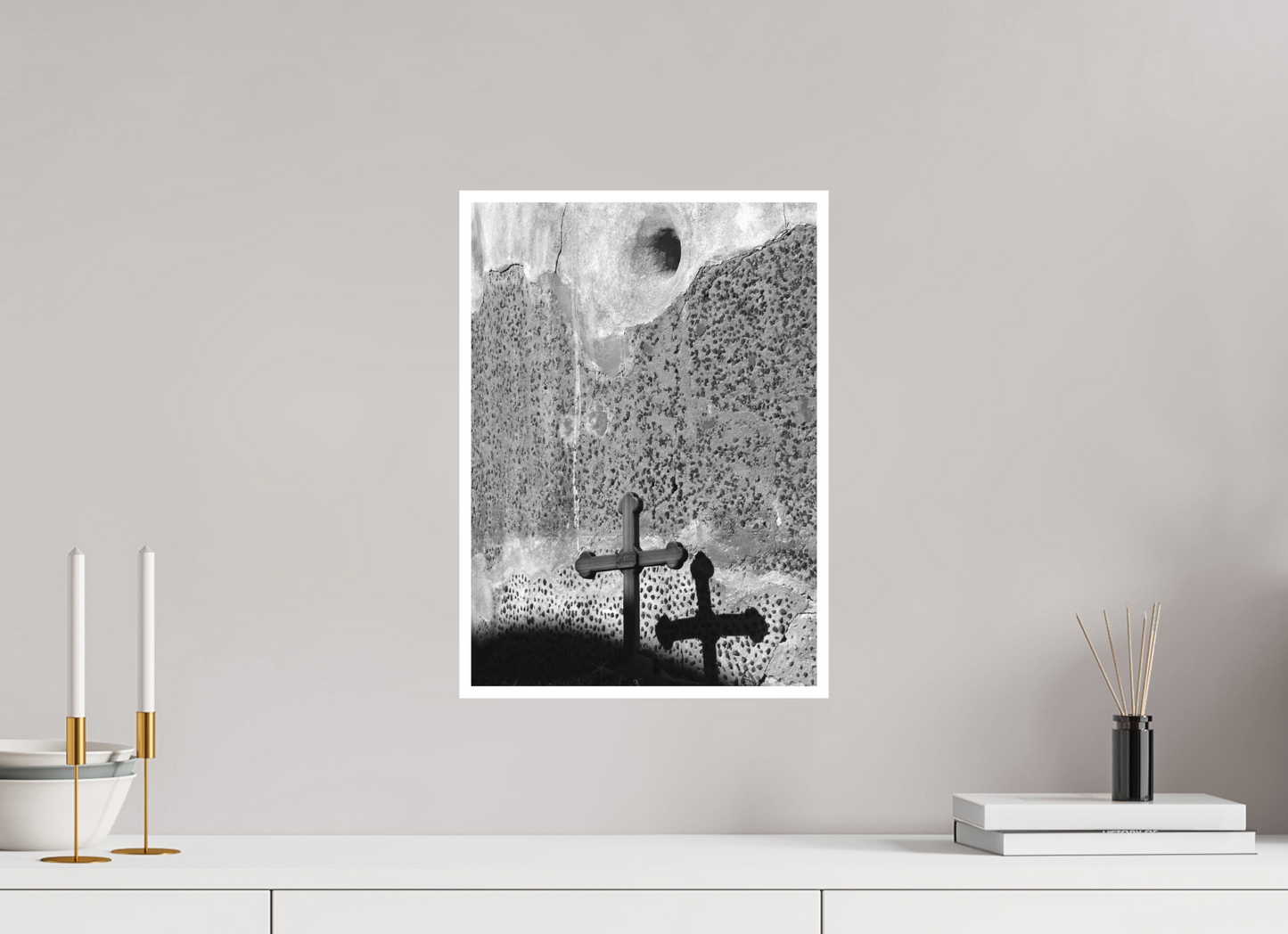 12 x 16.8″, Ilford B&W Photo Print Under Acrylic Glass Mission San Jose de Tumacacori #2