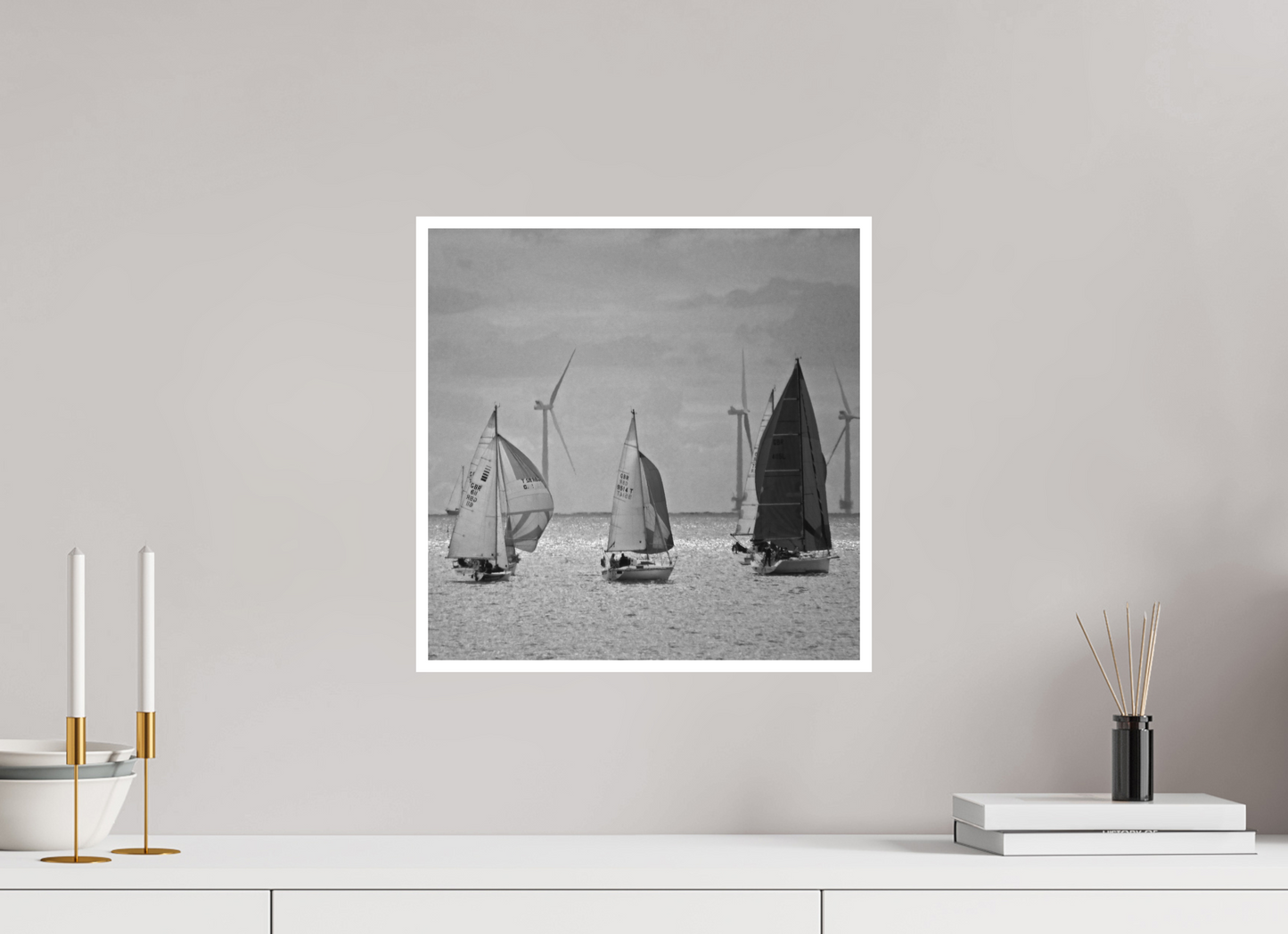 15 x 15″, Ilford B&W Photo Print Under Acrylic Glass Wind Power #1