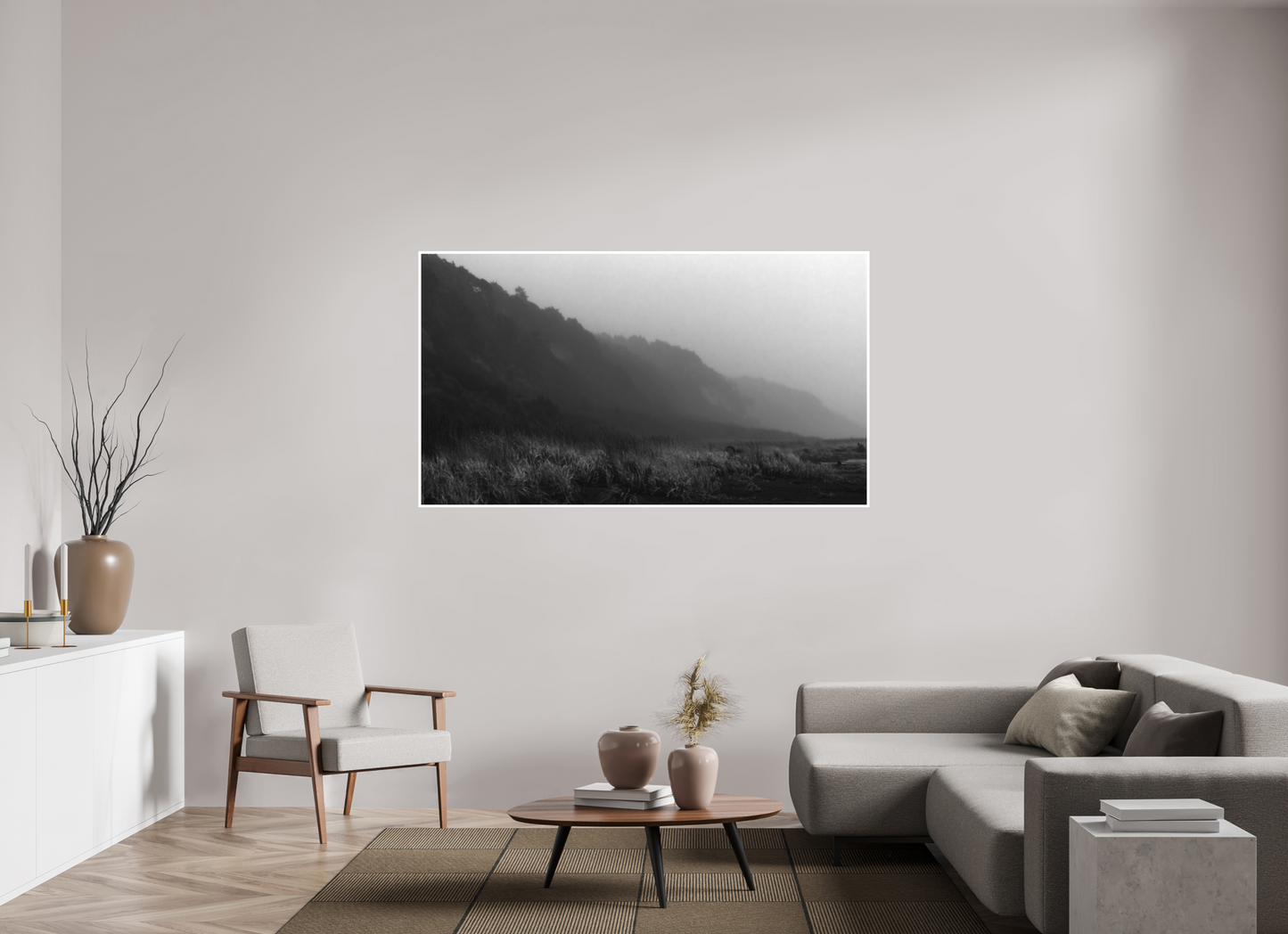 70 x 39.4″, Ilford B&W Photo Print Under Acrylic Glass PNW Landscape #3