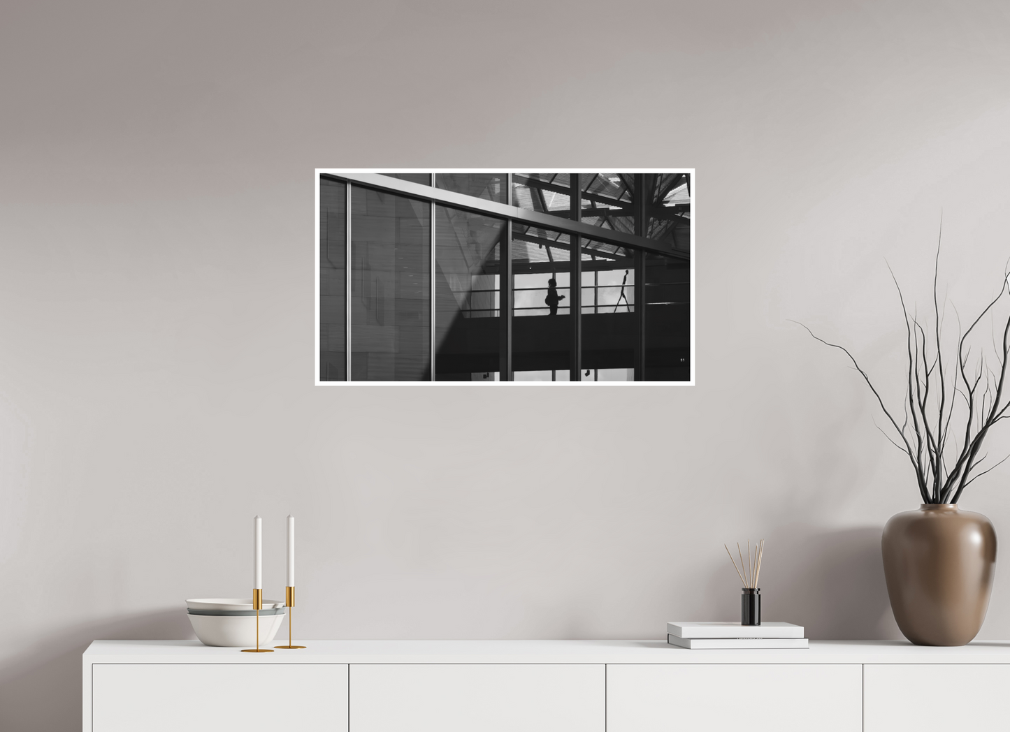 32 x 18″, Ilford B&W Photo Print Under Acrylic Glass Walkers