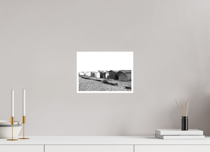 11.2 x 8″, Ilford B&W Photo Print Under Acrylic Glass Beach Huts