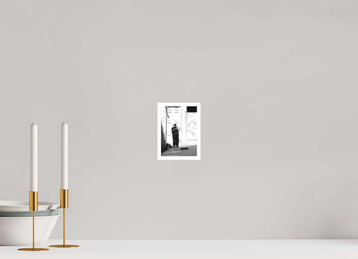 4 x 5.6″, Ilford B&W Photo Print Under Acrylic Glass Blues Man
