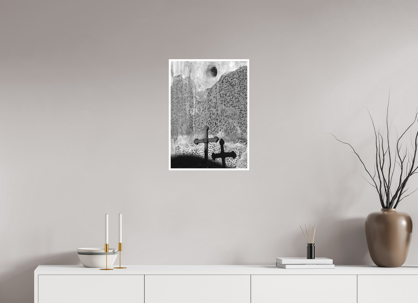 16 x 22.4″, Ilford B&W Photo Print Under Acrylic Glass Mission San Jose de Tumacacori #2