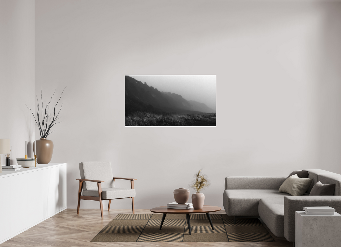 55 x 30.9″, Ilford B&W Photo Print Under Acrylic Glass PNW Landscape #3