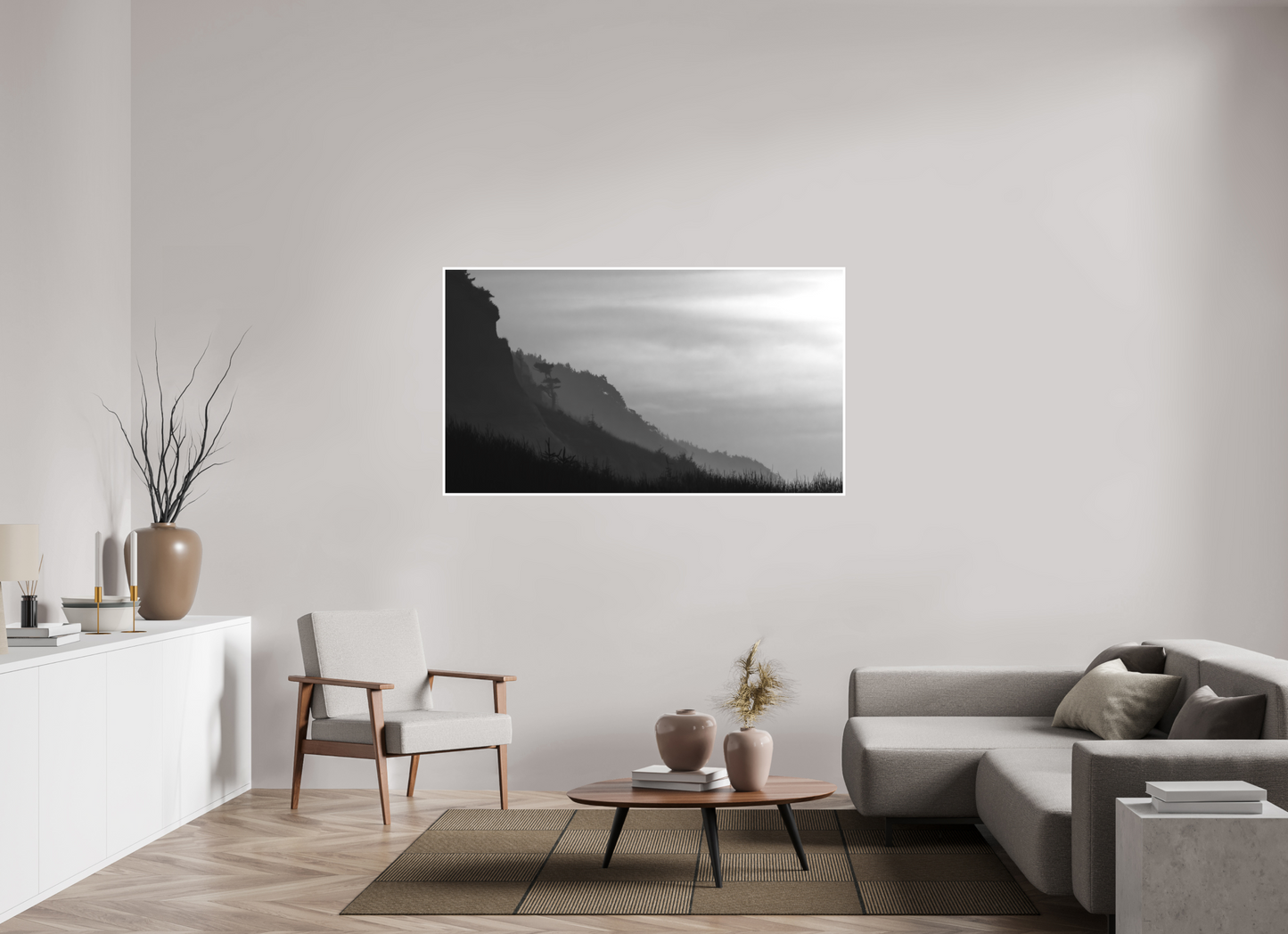 64 x 36″, Ilford B&W Photo Print Under Acrylic Glass PNW Landscape #1